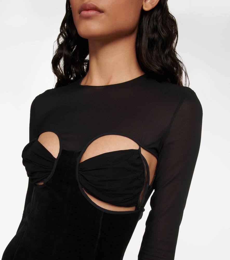 Nensi Dojaka Cutout velvet minidress