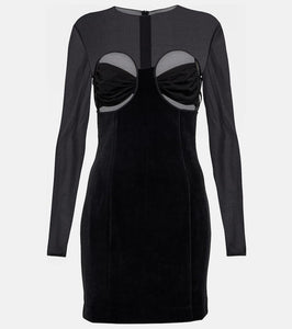 Nensi Dojaka Cutout velvet minidress