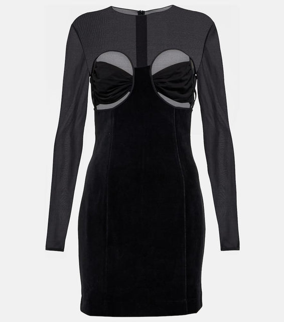Nensi Dojaka Cutout velvet minidress