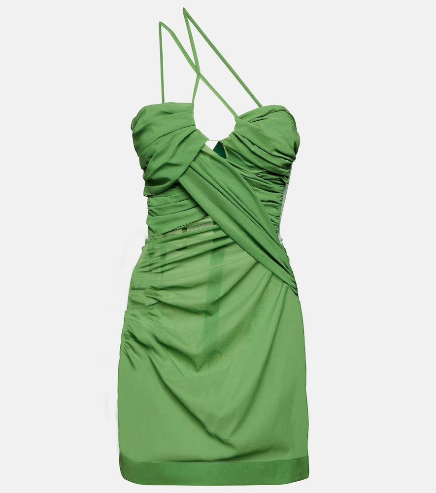 Nensi Dojaka Draped one-shoulder minidress. Nensi Dojaka 单肩垂褶迷你连衣裙
