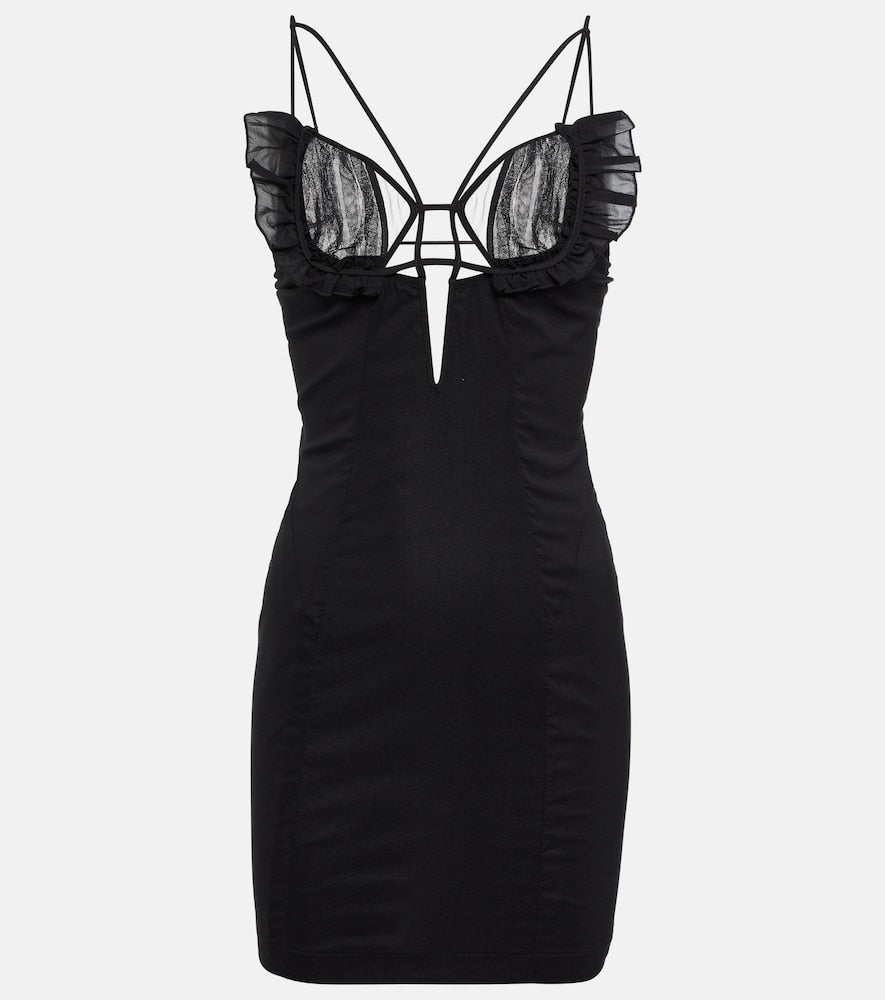Nensi Dojaka Frill-trimmed minidress. Nensi Dojaka 褶边边饰迷你连衣裙
