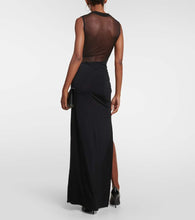 Nensi Dojaka Mesh and jersey maxi dress