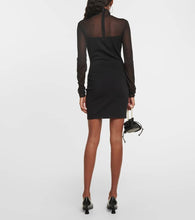 Nensi Dojaka Mesh and jersey minidress