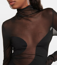 Nensi Dojaka Mesh and jersey minidress