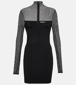 Nensi Dojaka Mesh and jersey minidress