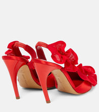Nensi Dojaka Ruffle-trimmed satin slingback pumps
