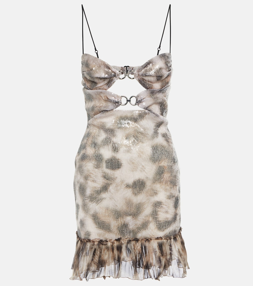 Nensi Dojaka Sequin-embellished cutout minidress. Nensi Dojaka 亮片装饰镂空迷你连衣裙