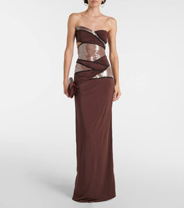 Nensi Dojaka Sequined draped gown