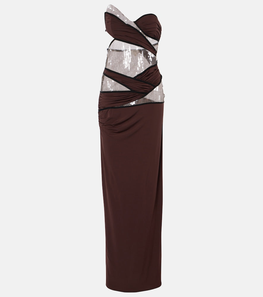 Nensi Dojaka Sequined draped gown. Nensi Dojaka 亮片垂褶礼服