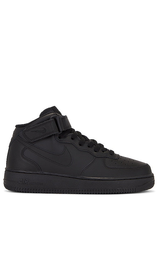 Nike Air Force 1 Mid '07 in Black - Nike Air Force 1 Mid '07 en noir - Nike Air Force 1 Mid '07 黑色 - Nike Air Force 1 Mid '07 in Schwarz - 나이키 에어포스 1 미드 '07 블랙 색상 - Nike Air Force 1 metà '07 in nero