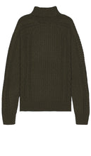 Nike Cable Knit Turtleneck in Dark Green