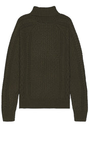 Nike Cable Knit Turtleneck in Dark Green