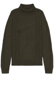Nike Cable Knit Turtleneck in Dark Green - Nike - Col roulé en tricot torsadé - Vert foncé - Nike 深绿色绞花针织高领毛衣 - Nike Rollkragenpullover mit Zopfmuster in Dunkelgrün - Nike 케이블 니트 터틀넥 다크 그린 색상 - Dolcevita Nike Cable Knit in verde scuro