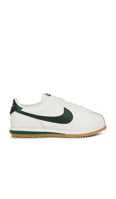 Nike Cortez Leather Sneaker in White | Sail  Fir  Gum Yellow  & Black Lifestyle Sneakers for Women