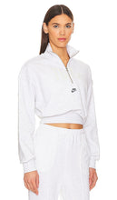 Nike Cropped Fleece Quarter Zip in Light Grey
