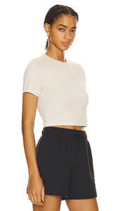 Nike Essential Slim Fit Crop T-shirt in Beige