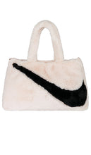 Nike Faux Fur Tote in Cream