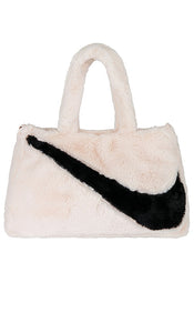 Nike Faux Fur Tote in Cream