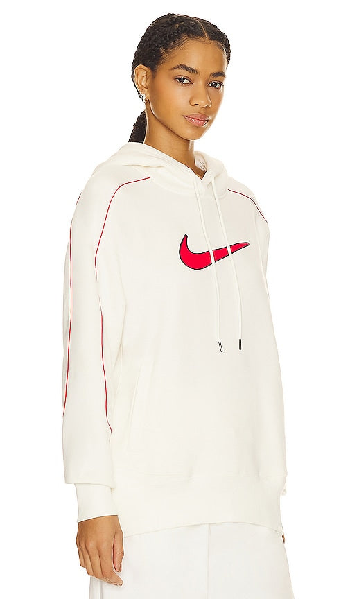 Nike Fleece Oversized Hoodie in Ivory