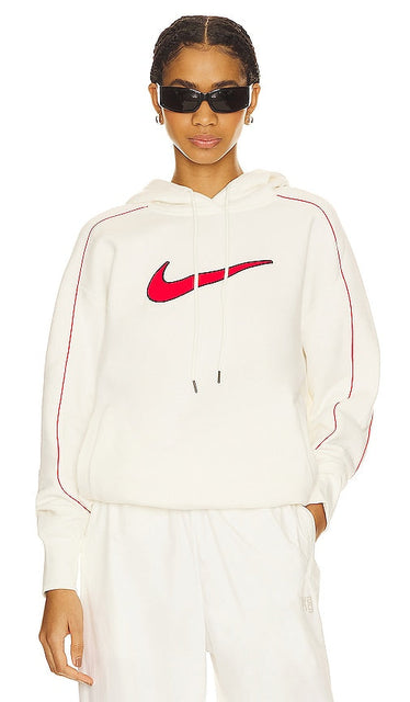 Nike Fleece Oversized Hoodie in Ivory - Nike - Sweat à capuche oversize en polaire - Ivoire - 象牙色 Nike Fleece 大廓形连帽衫 - Übergroßer Nike Fleece-Hoodie in Elfenbein - Nike Fleece 오버사이즈 후디 아이보리 색상 - Felpa con cappuccio oversize in pile Nike in avorio