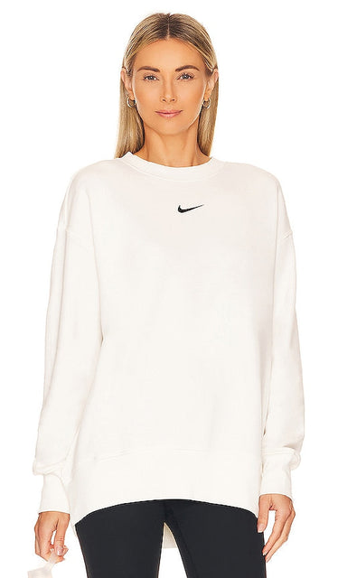 Nike NSW Fleece Crewneck Sweatshirt in White - Nike NSW - Sweat-shirt ras de cou en polaire - Blanc - Nike NSW 白色抓绒圆领运动衫 - Nike NSW Fleece-Sweatshirt mit Rundhalsausschnitt in Weiß - Nike NSW 플리스 크루넥 스웨트셔츠 화이트 색상 - Felpa girocollo in pile Nike NSW in bianco