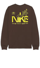 Nike NSW M90 Long Sleeve Tee in Brown