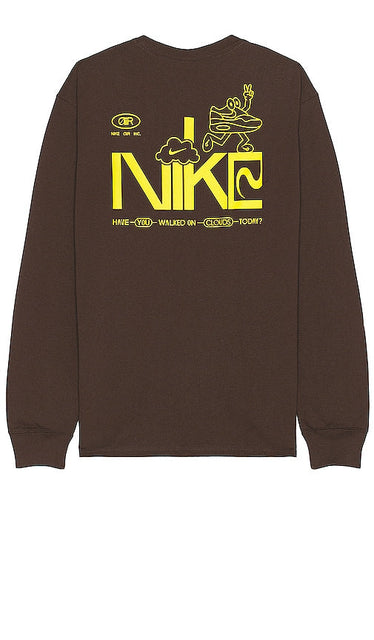 Nike NSW M90 Long Sleeve Tee in Brown