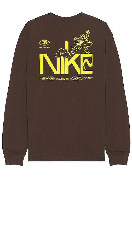 Nike NSW M90 Long Sleeve Tee in Brown