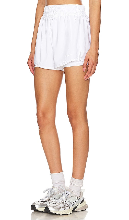 Nike One Dri-FIT High Waisted 2 in 1 Shorts in White