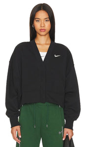 Nike Phoenix Fleece Over-oversized Cardigan in Black