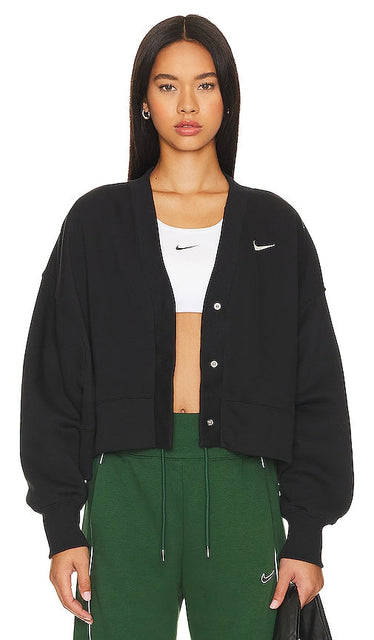 Nike Phoenix Fleece Over-oversized Cardigan in Black