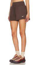 Nike Phoenix High Waisted Shorts in Brown