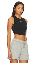 Nike Ribbed Cropped Tank in Black