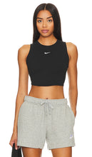 Nike Ribbed Cropped Tank in Black - Nike - Débardeur court côtelé - Noir - Nike 黑色罗纹短款背心 - Geripptes, kurzes Tanktop von Nike in Schwarz - Nike 리브드 크롭 탱크블랙 색상 - Canotta corta Nike a coste in nero