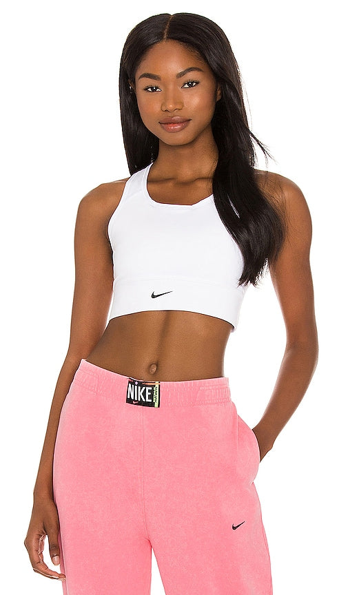 Nike Swoosh Long Line Bra in White - Nike - Soutien-gorge long avec virgule - Blanc - 白色 Nike Swoosh 长线文胸 - Nike Swoosh Long Line BH in Weiß - Nike Swoosh 롱 라인 브라 화이트 색상 - Reggiseno a linea lunga Nike Swoosh in bianco