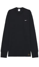 Nike Waffle Long Sleeve Top in Black - Nike - Haut à manches longues gaufré - Noir - Nike 黑色华夫格长袖上衣 - Nike Waffel-Langarmshirt in Schwarz - Nike 와플 긴팔 탑 블랙 색상 - Maglia a maniche lunghe Nike Waffle in nero