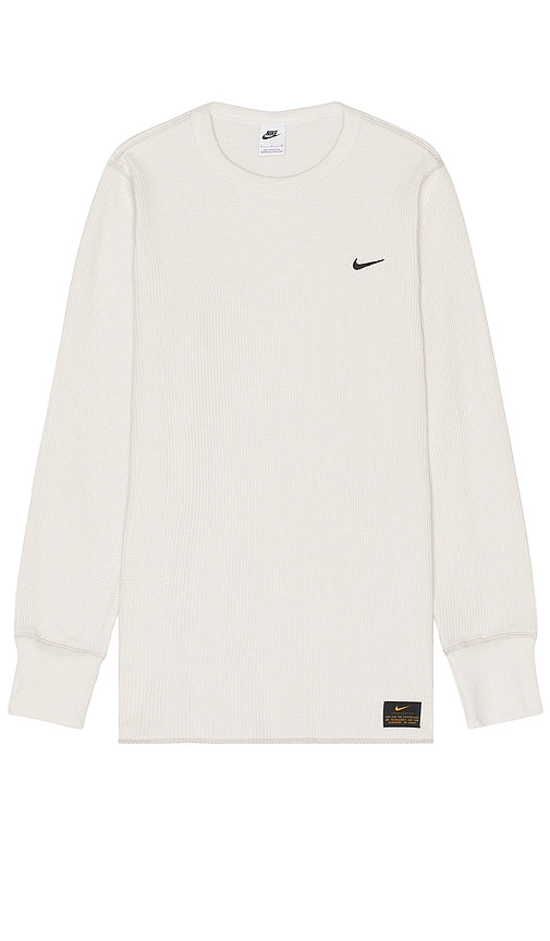 Nike Waffle Longsleeve Top in White - Nike - Haut à manches longues gaufré - Blanc - Nike 白色华夫格长袖上衣 - Nike Waffel-Langarmshirt in Weiß - Nike 와플 롱슬리브 탑 화이트 색상 - Maglia a maniche lunghe Nike Waffle in bianco