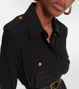 Nili Lotan Adelaide silk midi shirt dress