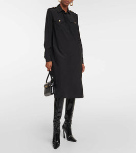 Nili Lotan Adelaide silk midi shirt dress