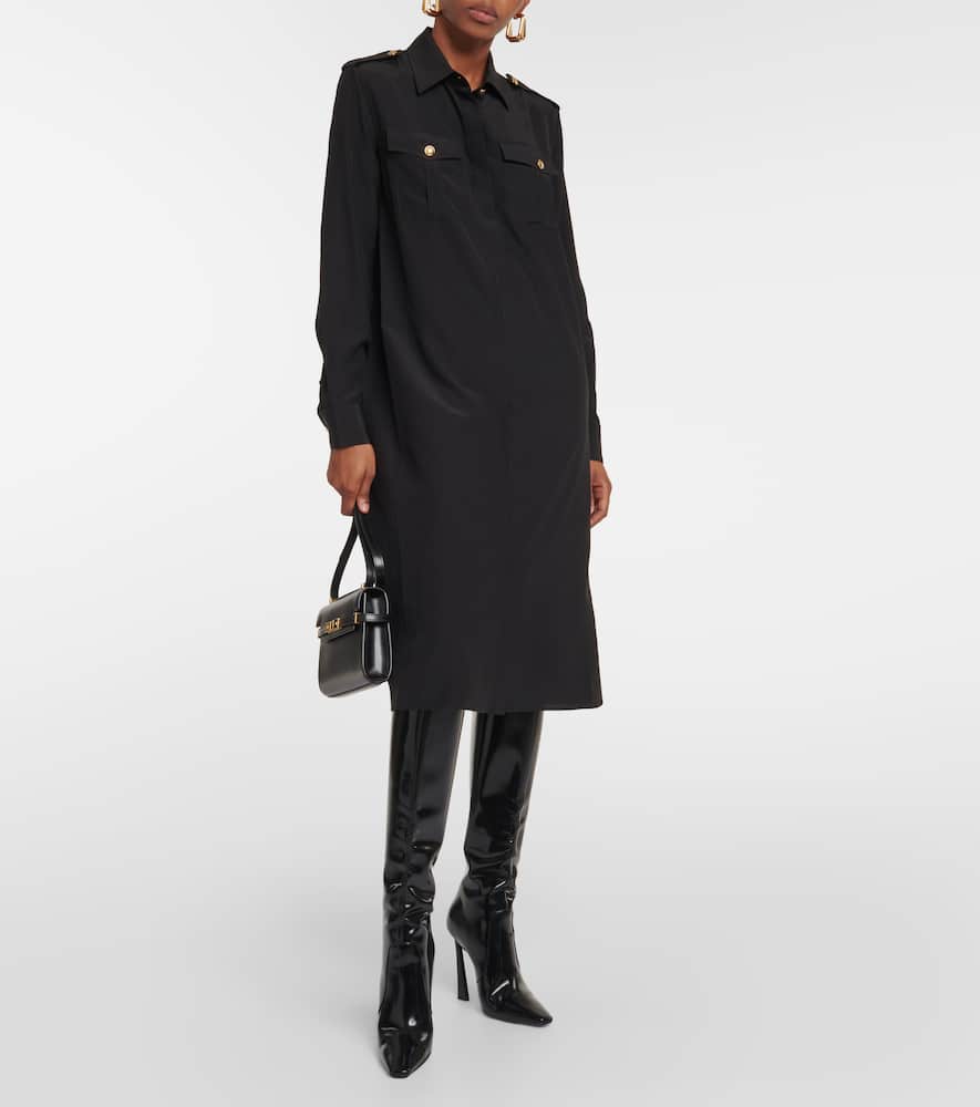 Nili Lotan Adelaide silk midi shirt dress