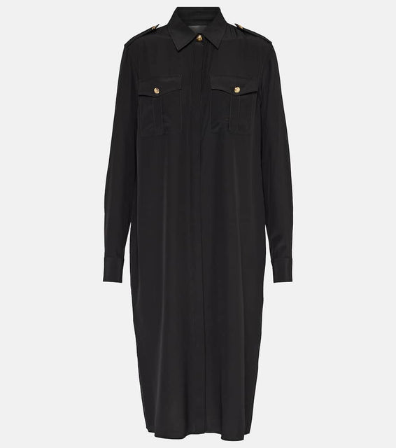 Nili Lotan Adelaide silk midi shirt dress