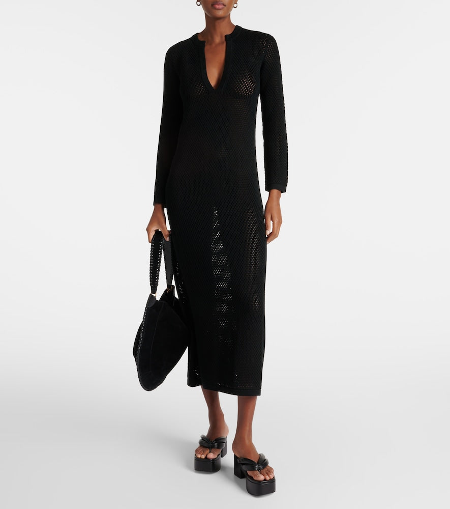 Nili Lotan Zera open-knit cotton maxi dress