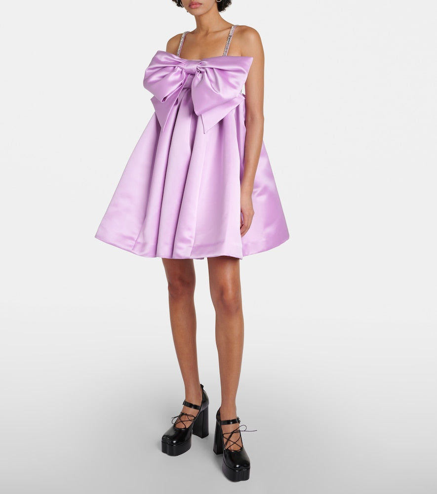 Nina Ricci Bow-detail duchesse satin minidress