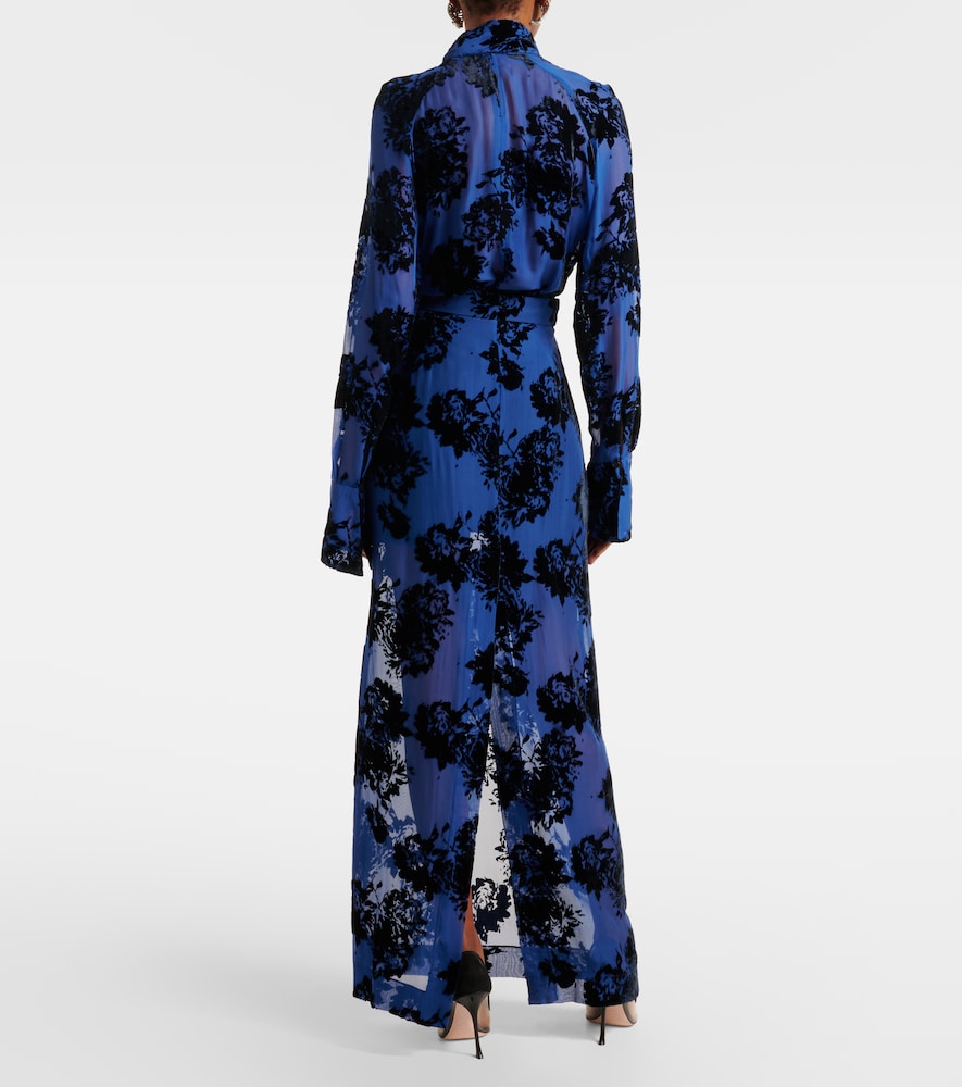 Nina Ricci Devor√É¬© velvet maxi skirt