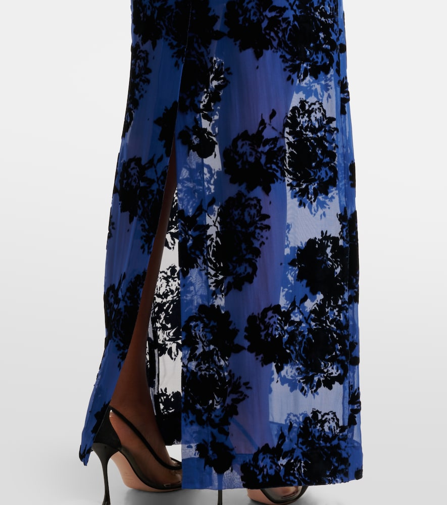Nina Ricci Devor√É¬© velvet maxi skirt