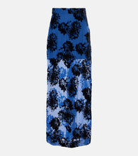 Nina Ricci Devor√É¬© velvet maxi skirt - Nina Ricci Devor√É¬© 天鹅绒长裙