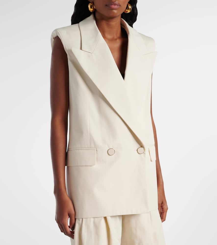 Nina Ricci Double-breasted cotton canvas vest