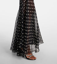 Nina Ricci Draped polka-dot satin gown