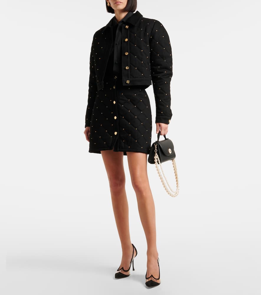 Nina Ricci Embellished cropped denim jacket