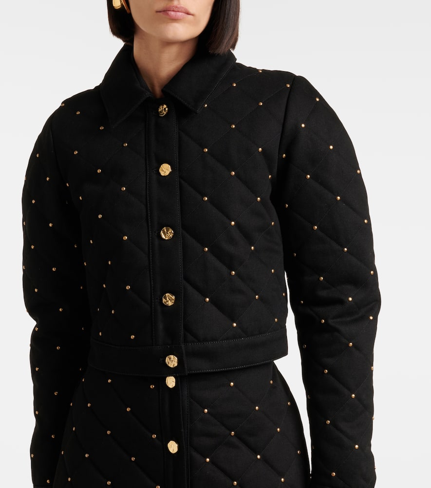 Nina Ricci Embellished cropped denim jacket